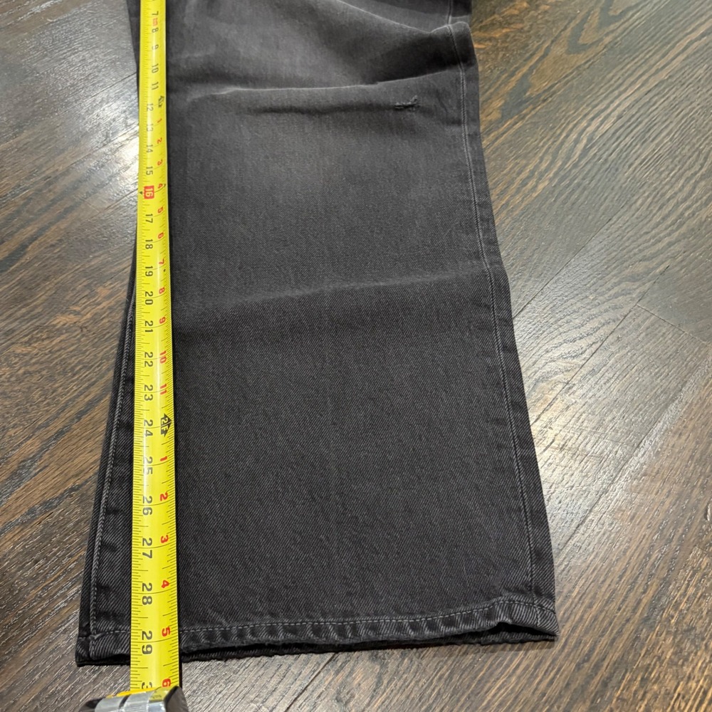 Pistola Lexi Mid Rise Bowed Straight Jeans Women 36x29 32 Mercury Black - Picture 12 of 13